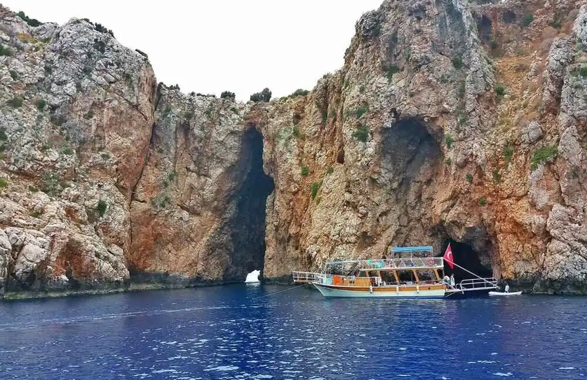 Boat tour to Adrasan Suluada island with turquoise water