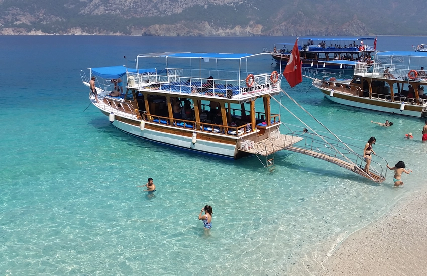 Boat tour to Adrasan Suluada island with turquoise water