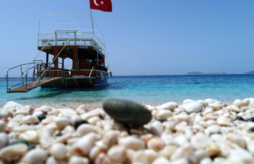 Boat tour to Adrasan Suluada island with turquoise water